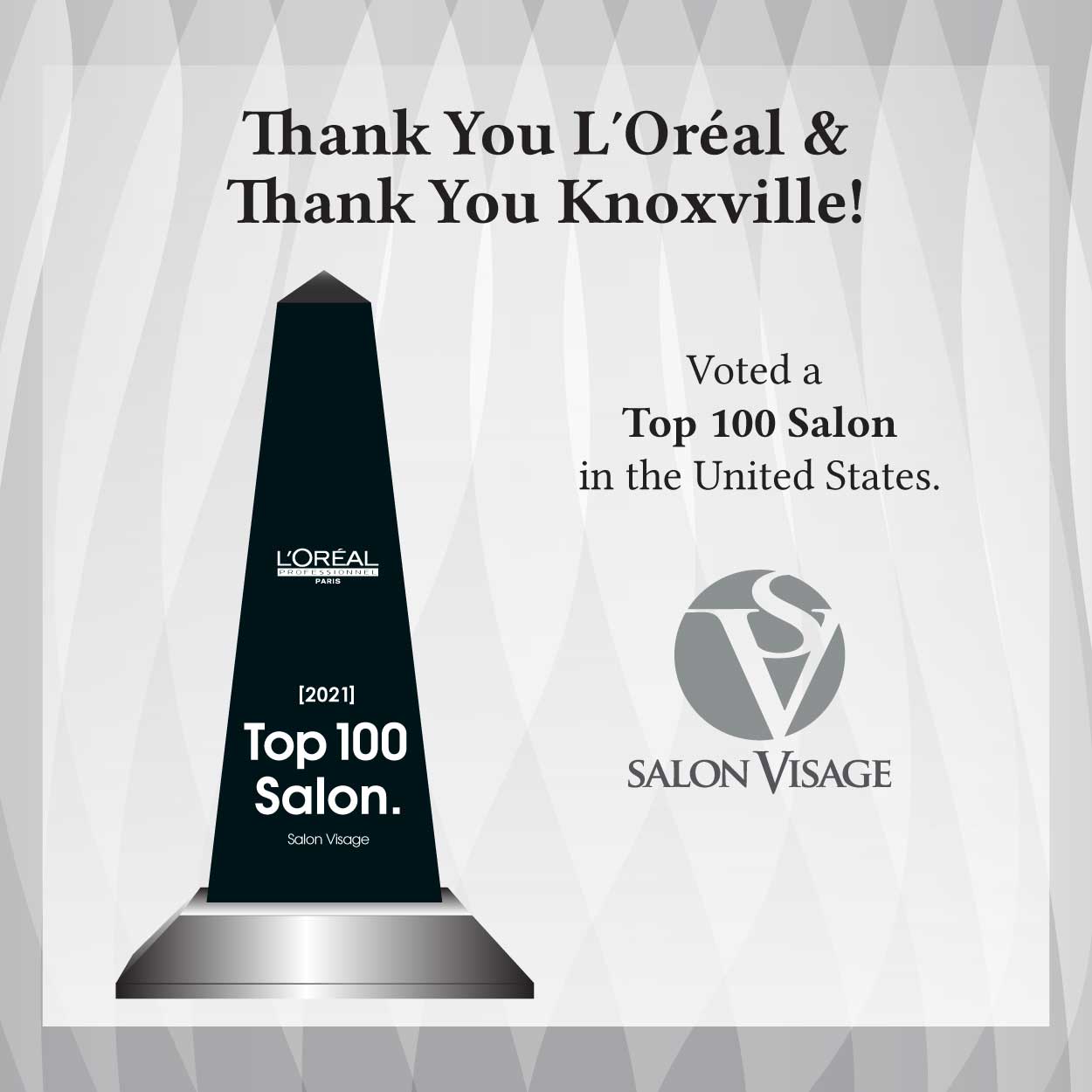 Salon Visage Knoxville – L'Oreal Top 100 Salon 2021